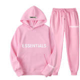 SC Letter Print Hooded Sweatshirt And Pants Two Piece Set GXWF-2021-taozhuang