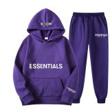 SC Letter Print Hooded Sweatshirt And Pants Two Piece Set GXWF-2021-taozhuang