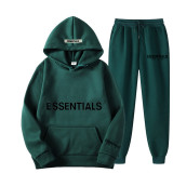 SC Letter Print Hooded Sweatshirt And Pants Two Piece Set GXWF-2021-taozhuang