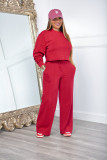 SC Solid Color Sweatshirt And Pants Thickened 2 Piece Set AIL-253