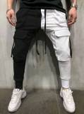 SC Men's Plus Size Color Block Casual Sport Pants GXWF-K937