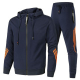 SC Men's Plus Size Sport Zipper Hoodies Two Piece Pants Set GXWF-11