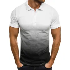 SC Men's Plus Size Gradient Color Sport Short Sleeve POLO Shirt GXWF-ZT135