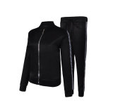 SC Fashion Patchwork Zipper Jackets Two Piece Pants Set GXWF-ab321