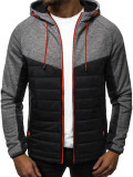 SC Men's Plus Size Contrast Color Long Sleeve Hooded Sweatshirt GXWF-fang