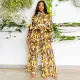 SC Fashion Print Lantern Sleeves Wide Leg Pants Two Piece Set YF-10618