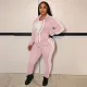 SC Casual Patchwork Long Sleeve Sport Two Piece Pants Set YIM-116