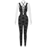 SC Sexy Hollow Out Bandage Sleeveless Sport Jumpsuit XEF-33989