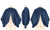 SC Fashion Denim Bat Sleeve Backless Cardigan Top ASL-6699