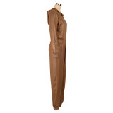SC Casual Long Sleeve Zipper Hoodies Sport 2 Piece Pants Set AIL-255