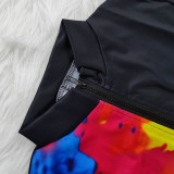 SC Plus Size Creative Tie-dye Slim Jumpsuit Without Mask YNB-BN7112