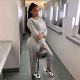 SC Beaded Round Neck Long Sleeve Pants Two Piece Set GDNY-2257
