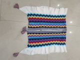 SC Plus Size Geometric Knit Tassel Jacket Cardigan Poncho CM-8698