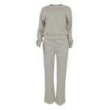 SC Casual Long Sleeve Sweatshirt And Pants Two Piece Set FENF-284