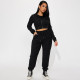 SC Casual Zipper Hooded Sweatshirt And Pants 2 Piece Set DDF-88222