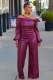 SC Fashion Long Sleeve Leather Splitcit Two Piece Pants Set ZDF-31296