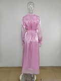 SC Fashion Satin Long Sleeve O Neck Maxi Dress MUE-7993