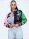 SC Plus Size Print Rib Color Blocking Baseball Jacket OM-1709