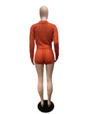 SC Fashion Solid Color Long Sleeve Short Sweater 2 Piece Set QXTF-8210