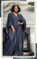 SC Plus Size Solid Color Loose Half Sleeve Maxi Dress QYXZ-9149