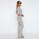 SC Casual Letter Print Long Sleeve Loose Two Piece Pants Set CXLF-8163