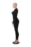 SC Solid Color Long Sleeve Zipper Sport Jumpsuit MZ-2818