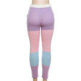 SC Sexy Hollowed Out Color Contrast Knit Pants XEF-35655