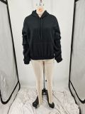 SC Plus Size Padded Thicker Long Sleeve Solid Color Hooded Sweatshirt YIM-022