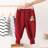 SC Kids Boy Girt Warm Thickened Solid Color Harem Pants YKTZ-A13