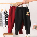 SC Kids Boy Girt Warm Thickened Solid Color Harem Pants YKTZ-A13