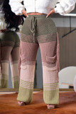 SC Casual Knit Color Block Tassel Loose Pants JPF-1090