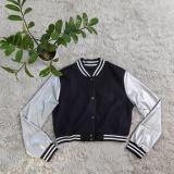 SC Letter Embroidery Splicing Slim Baseball Jacket CY-6158