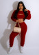 SC Solid Color Long Sleeve Tops+Vest+Pants 3 Piece Set TE-4654