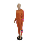 SC Fashion Zipper Patchwork Hooded Two Piece Pants Set QXTF-XT8813