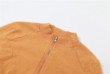SC Fashion Long Sleeve Cardigan Coat Two Piece Pants Set XEF-36960
