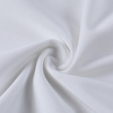 SC Knitted White One Shoulder Long Sleeve Bodysuit FL-SY21306