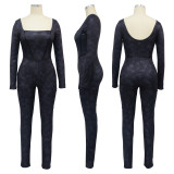 SC Sexy Backless Long Sleeve Tight Jumpsuit YF-10661