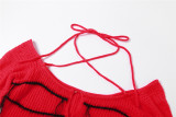 SC Sexy Cutout Patchwork Knit Halter Mini Dress XEF-35608