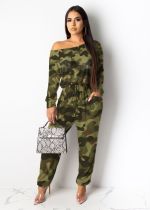 SC Camouflage Print Logn Sleeve Slim Jumpsuit MA-Y258