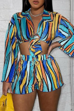 SC Multi-Colorful Print Shirt And Short 2 Piece Set GYZY-8841