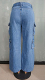 SC Fashion Multi-Pocket Wide Leg Jeans LX-6016
