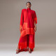 SC Middle Eastern Scarf Collar Tassel Robe Wide Leg Pants Set MUE-7999