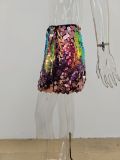 SC Gradient Beaded Tight Mini Skirt MUE-8004