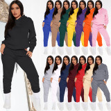 SC Solid Color Hooded Sweatshirt And Pants 2 Piece Set YFS-10300