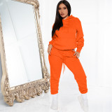 SC Solid Color Hooded Sweatshirt And Pants 2 Piece Set YFS-10300