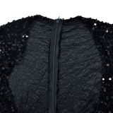 SC Solid Color Sequin Sexy Split Maxi Dress BY-6725