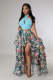 SC Irregular Split Printed Mesh Cake Skirt GFDY-1114