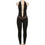 SC Sexy Sleeveless Hollow Out Low Neck Jumpsuit XEF-37858