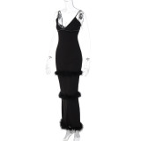 SC Sexy Hot Drill Backless Maxi Dress GKLK-D3612978Y