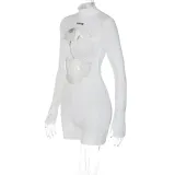 SC Long Sleeve Hollow Out Zipper Romper GKLK-P289815A